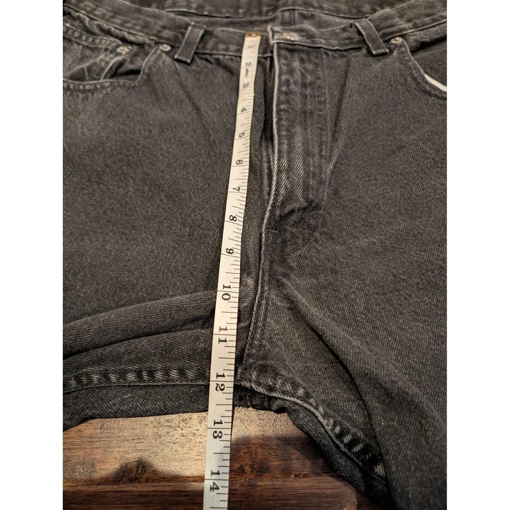 Vintage Black Denim Jeans Mens 33x32 Black Straight Leg Zip Fly‎ Made in USA 90s